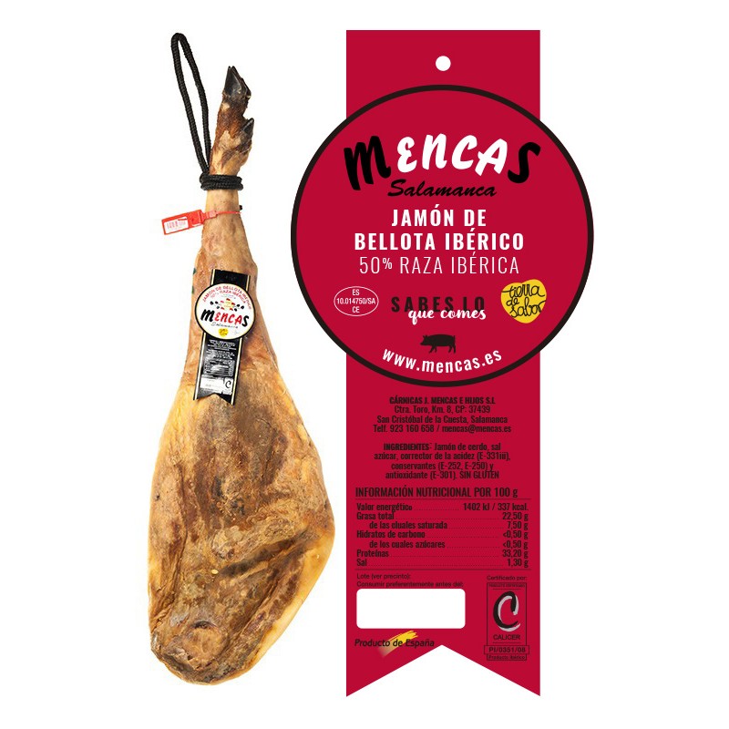 CENTRO DE JAMÓN DE BELLOTA IBÉRICO 50% RAZA IBÉRICA Centros Mencas