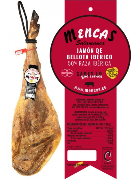 CENTRO DE JAMÓN DE BELLOTA IBÉRICO 50% RAZA IBÉRICA Centros Mencas