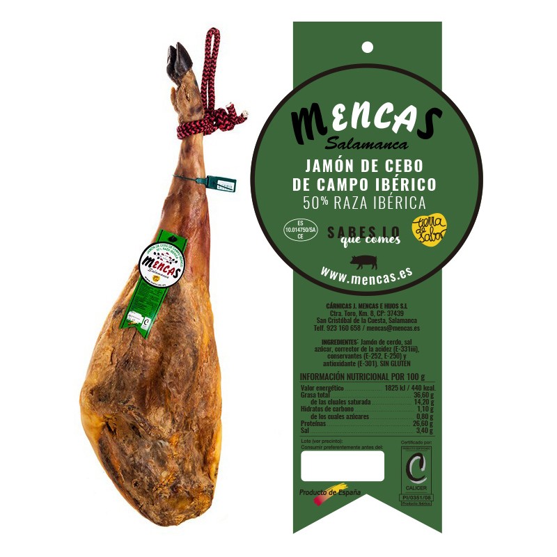 CENTRO DE JAMÓN DE CEBO DE CAMPO IBÉRICO 50% RAZA IBÉRICA Centros Mencas