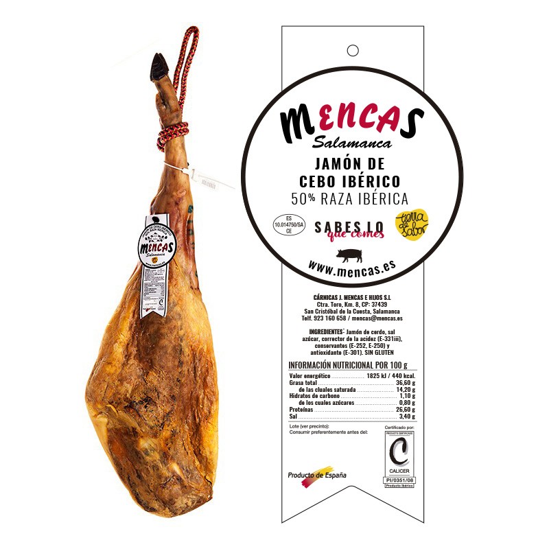 CENTRO DE JAMÓN DE CEBO IBÉRICO 50% RAZA IBÉRICA Centros Mencas