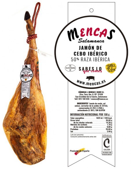 CENTRO DE JAMÓN DE CEBO IBÉRICO 50% RAZA IBÉRICA Centros Mencas