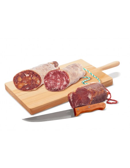 Lote de Ibéricos de Bellota 100% (Negro) - Con Tabla y Cuchillo